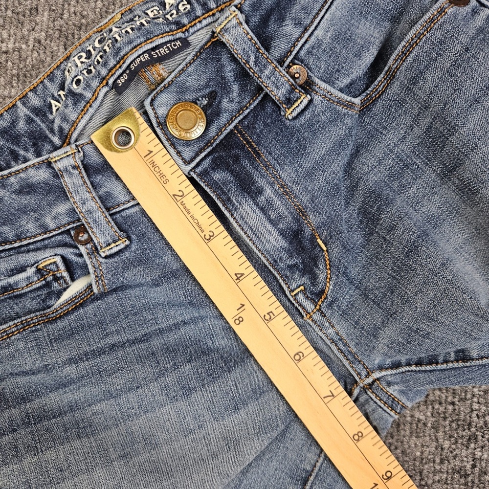 American Eagle Skinny Kick Jeans Women's 0 SHORT 360 Super Stretch Low Rise - Picture 5 of 11